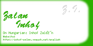 zalan inhof business card